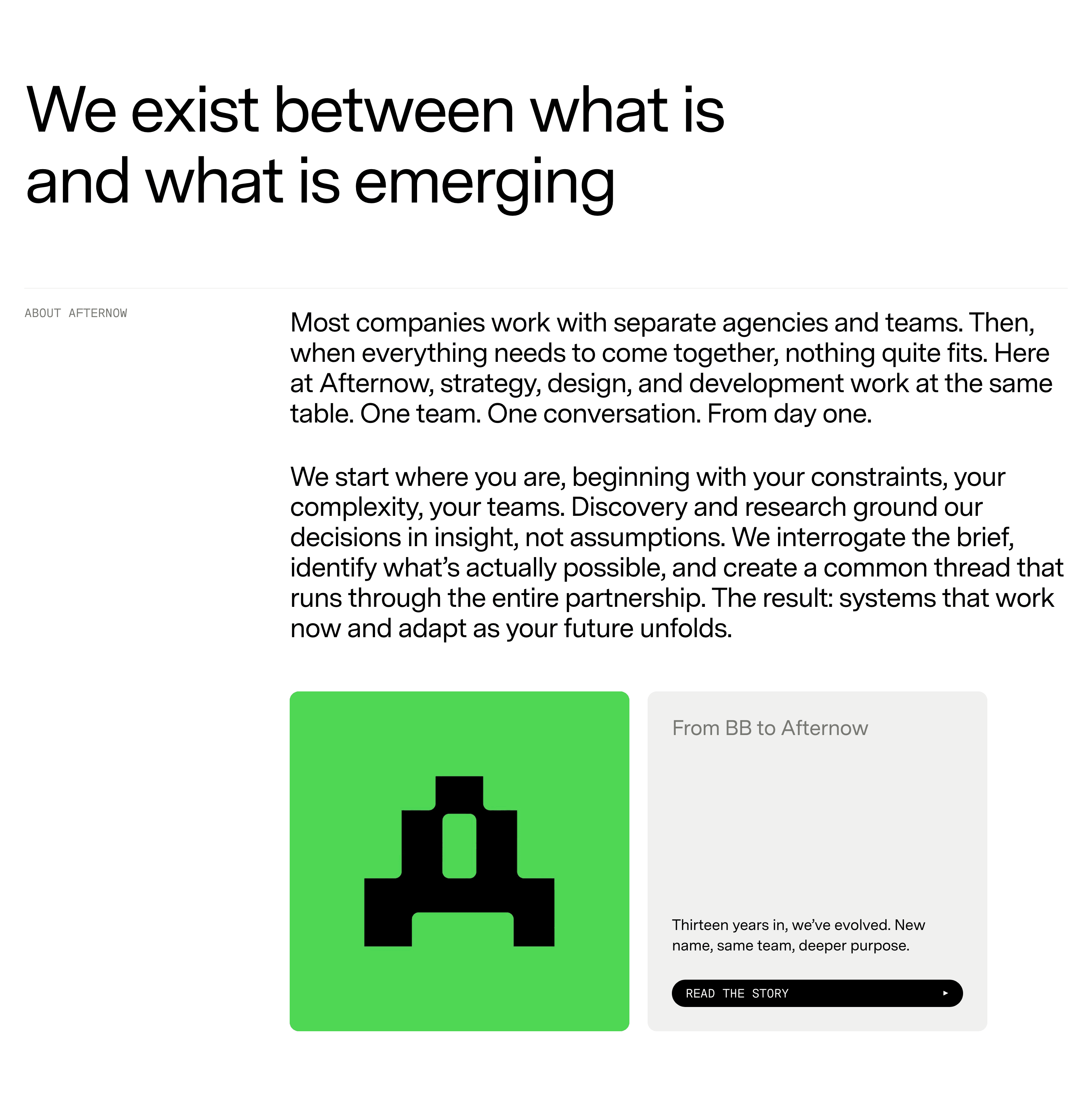 After Now About Intro Design