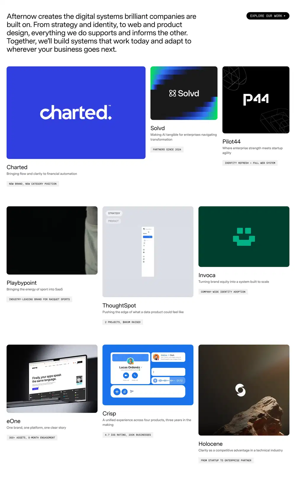 After Now Work Examples Portfolio Grid Design
