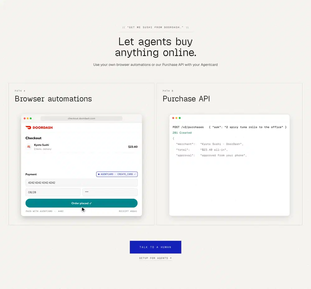 Agentcard Agent Automation Split Feature Design