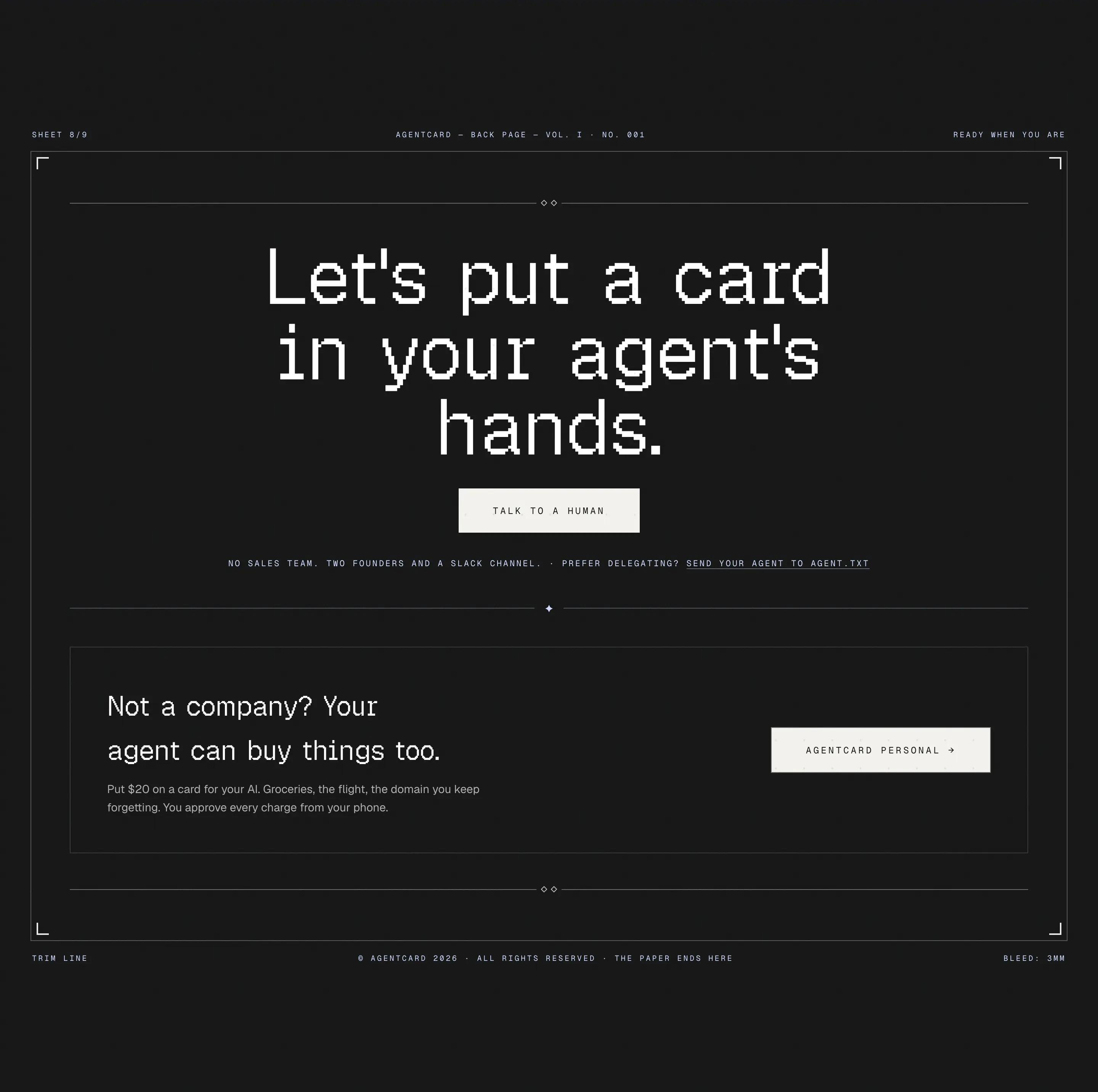 Agentcard Human Support Call To Action Design