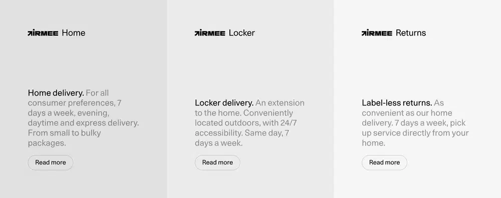 Airmee Delivery Feature Grid Design