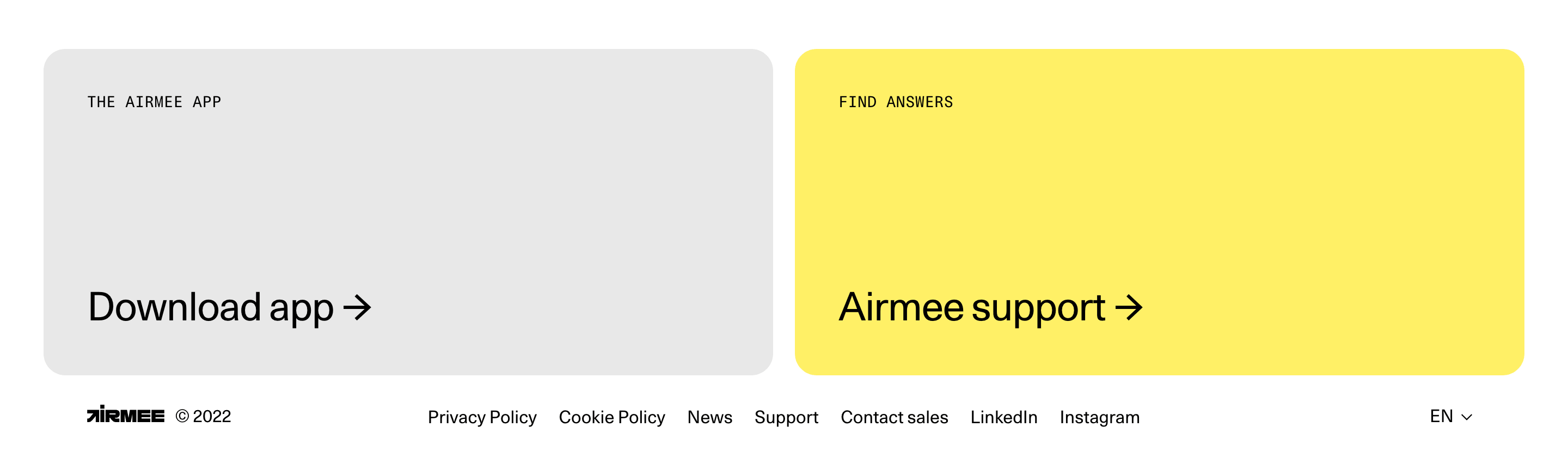 Airmee Resources Footer Design