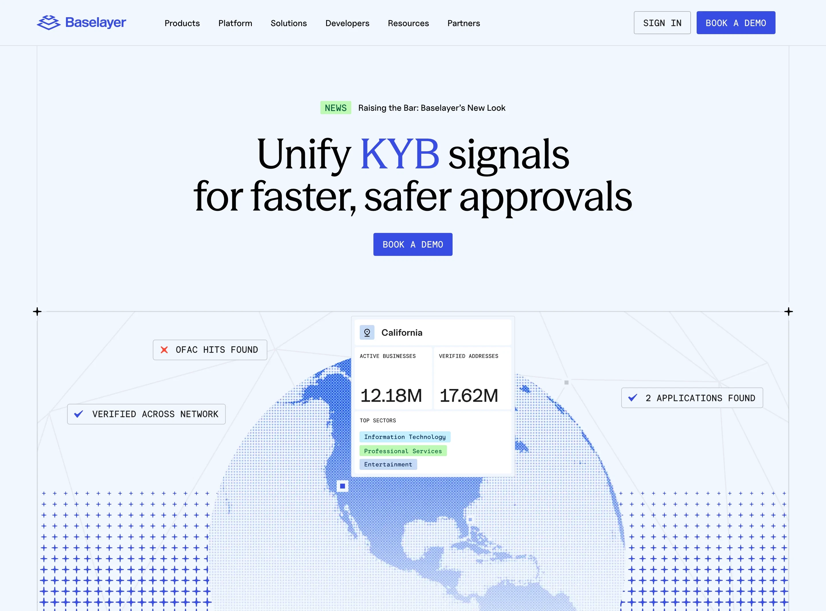 Baselayer Identity Hero Design