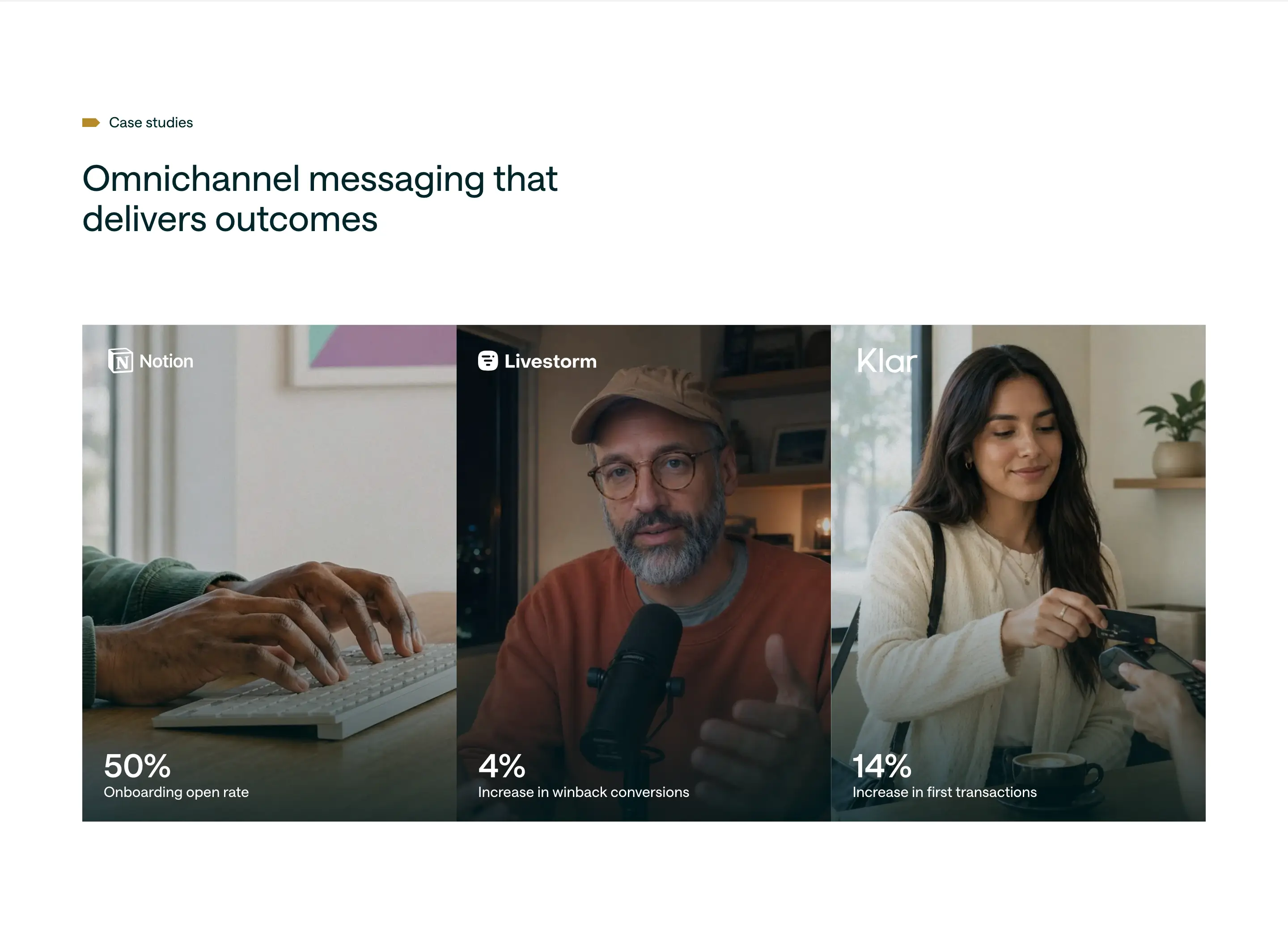 Customer.io Case Studies Gallery Design