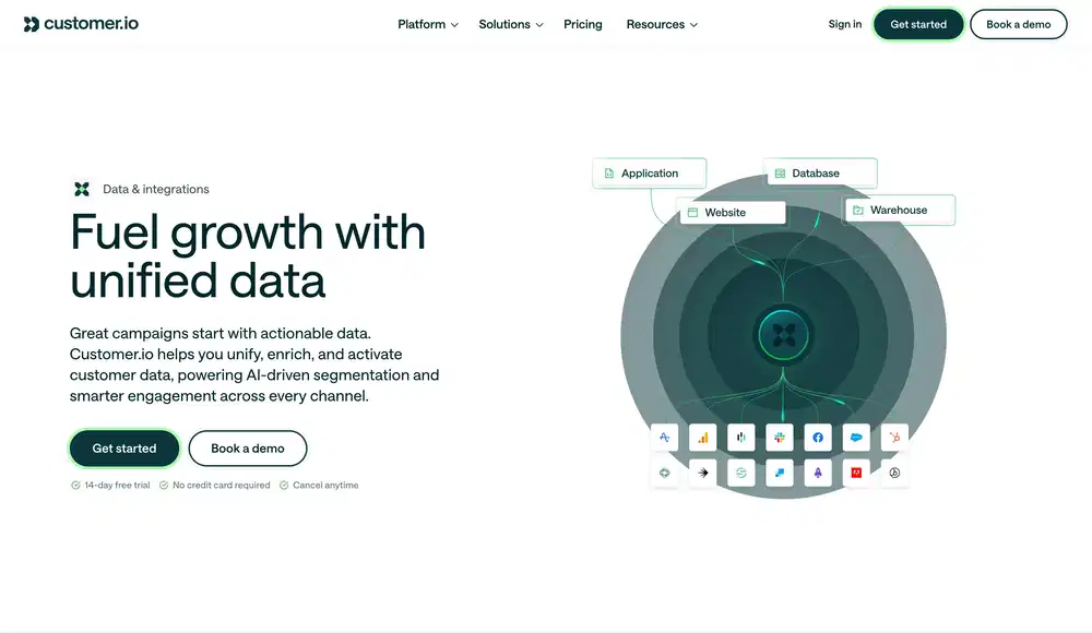 Customer.io Data Integrations Hero Design