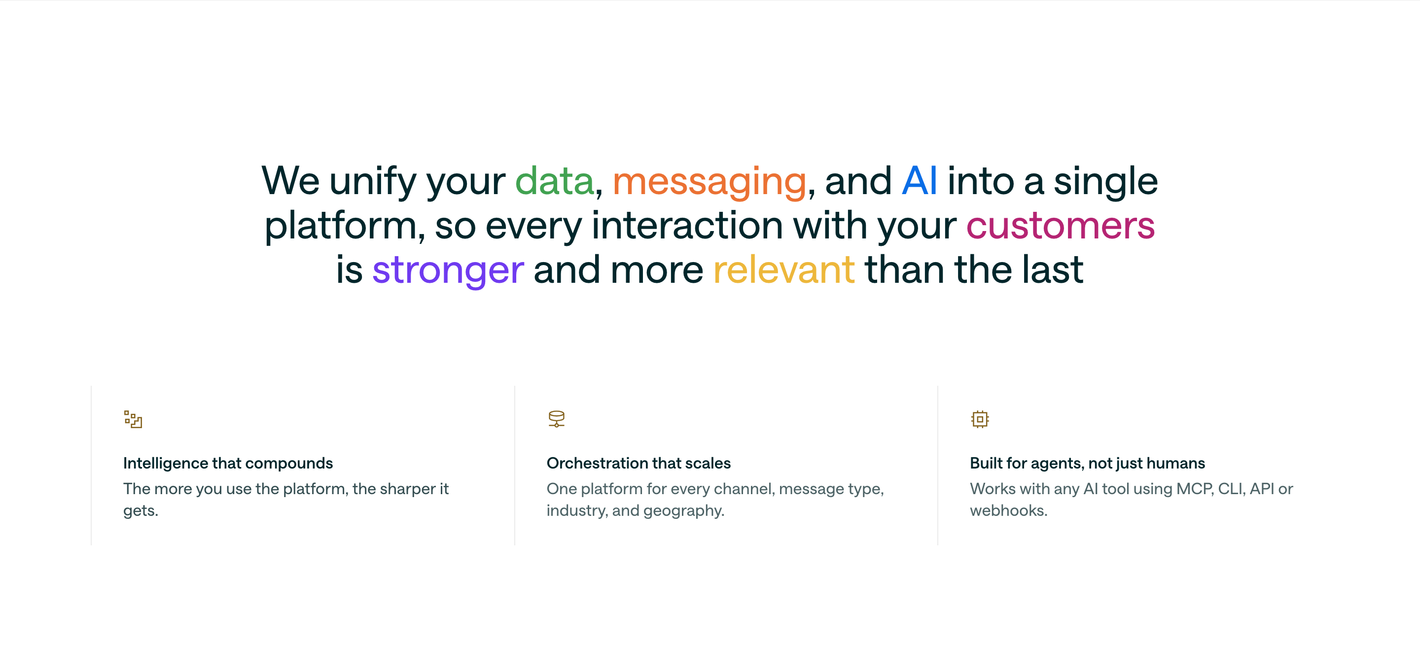 Customer.io Platform Feature Grid Design
