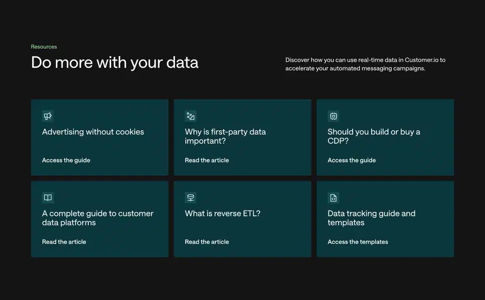 Customer.io Resources Grid Design