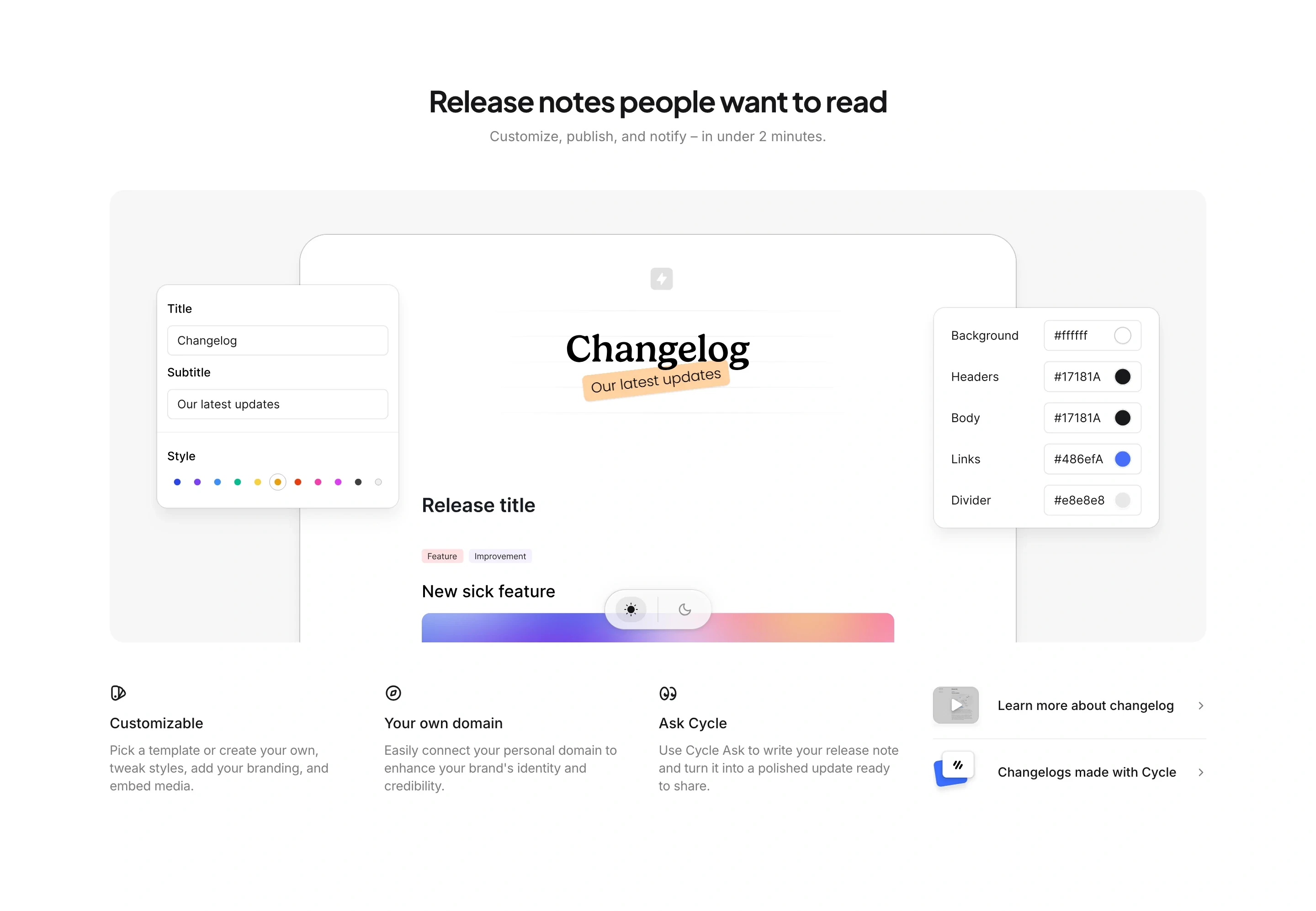 Cycle Changelog Feature Design