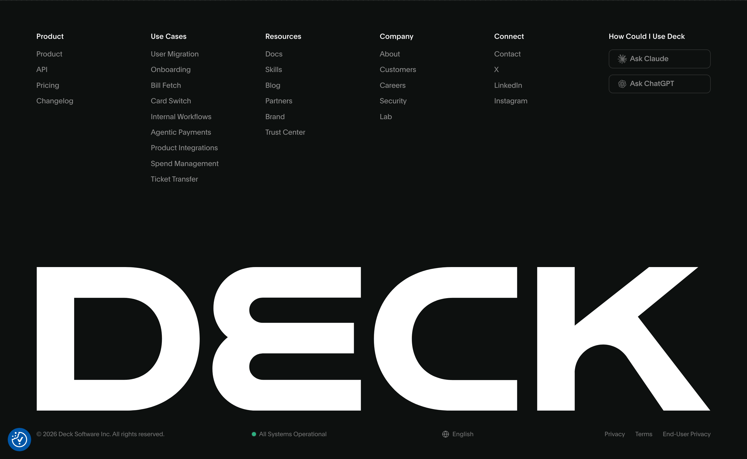Deck Navigation Footer Design