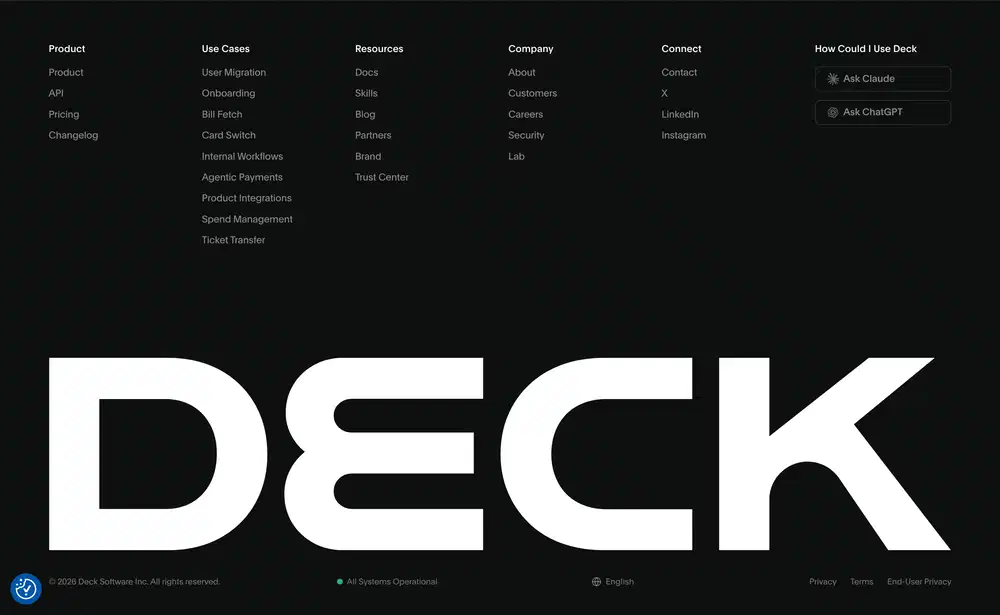 Deck Navigation Footer Design