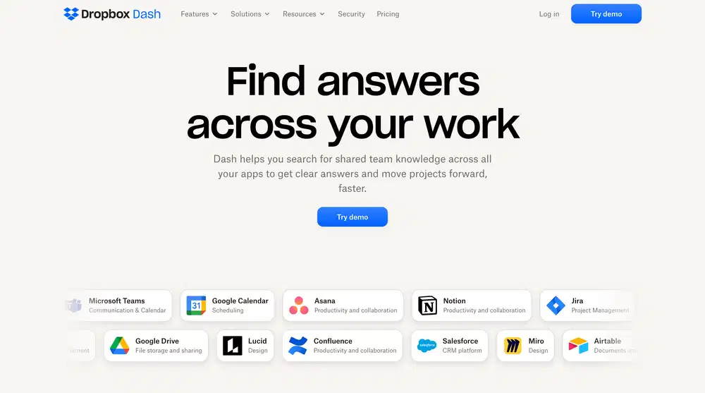 Dropbox App Integrations Hero Design