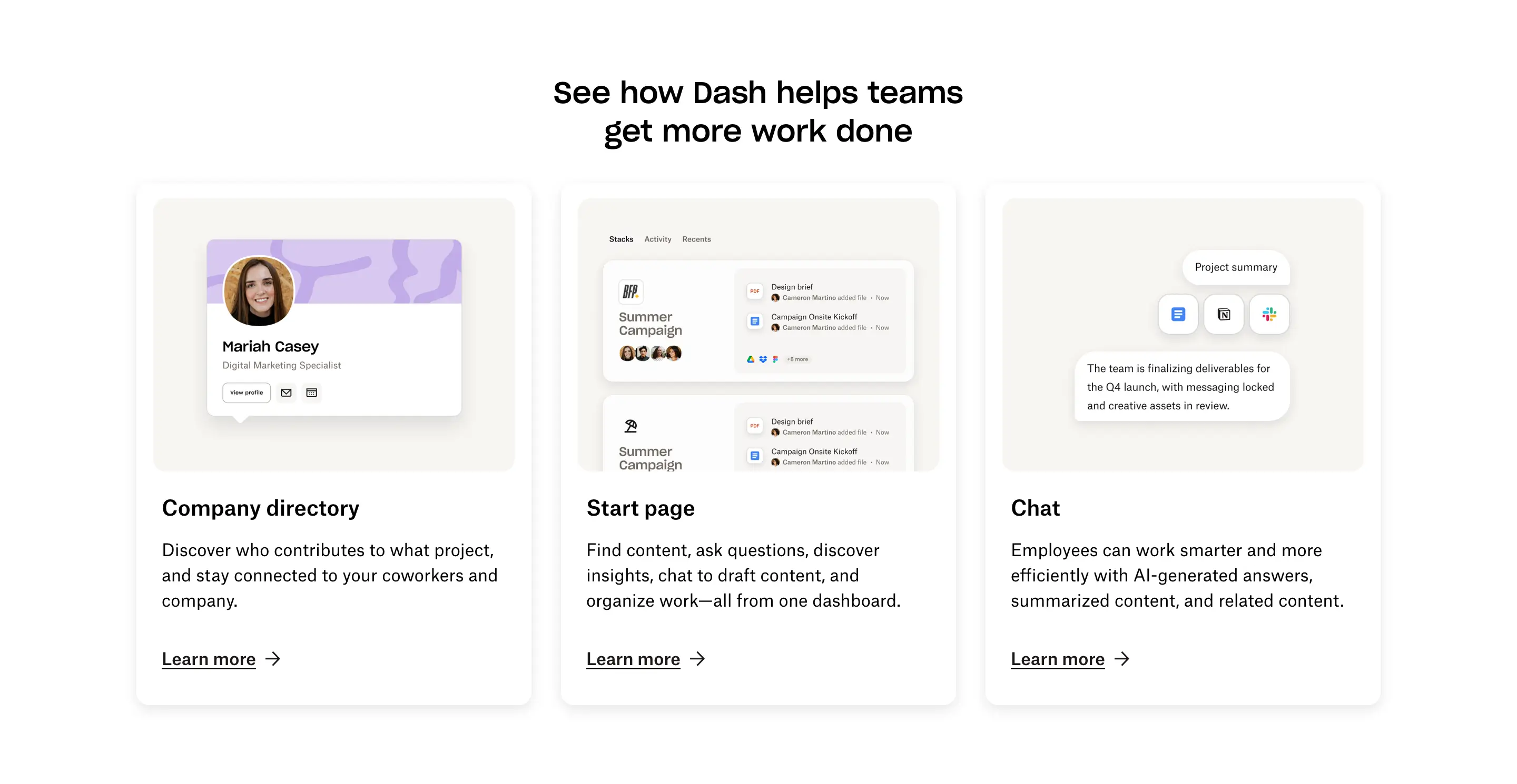 Dropbox Capabilities Feature Cards Design