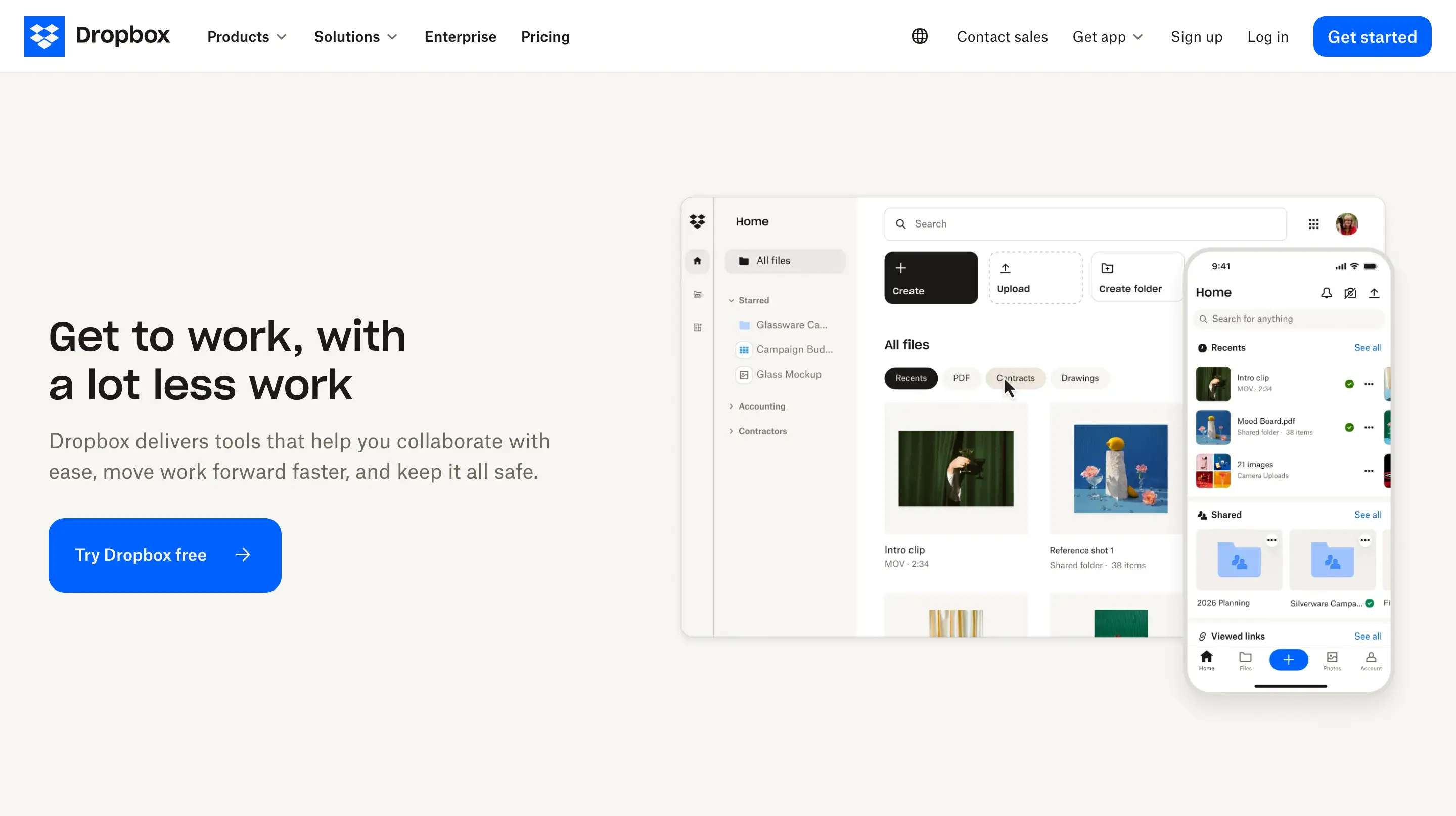 Dropbox Collaboration Hero Design
