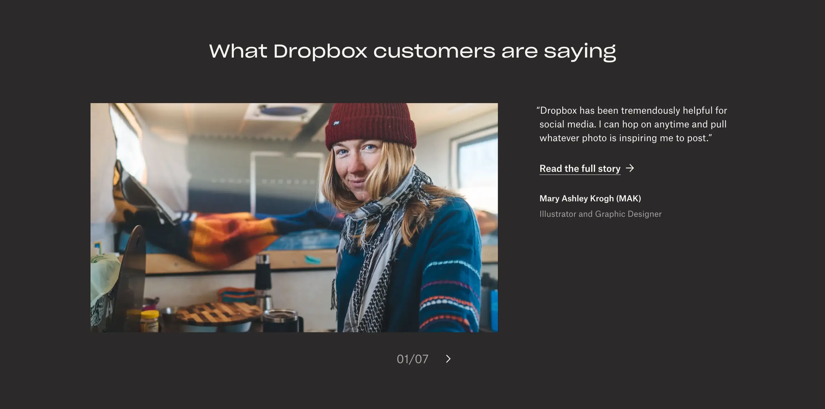 Dropbox Customer Testimonial Design