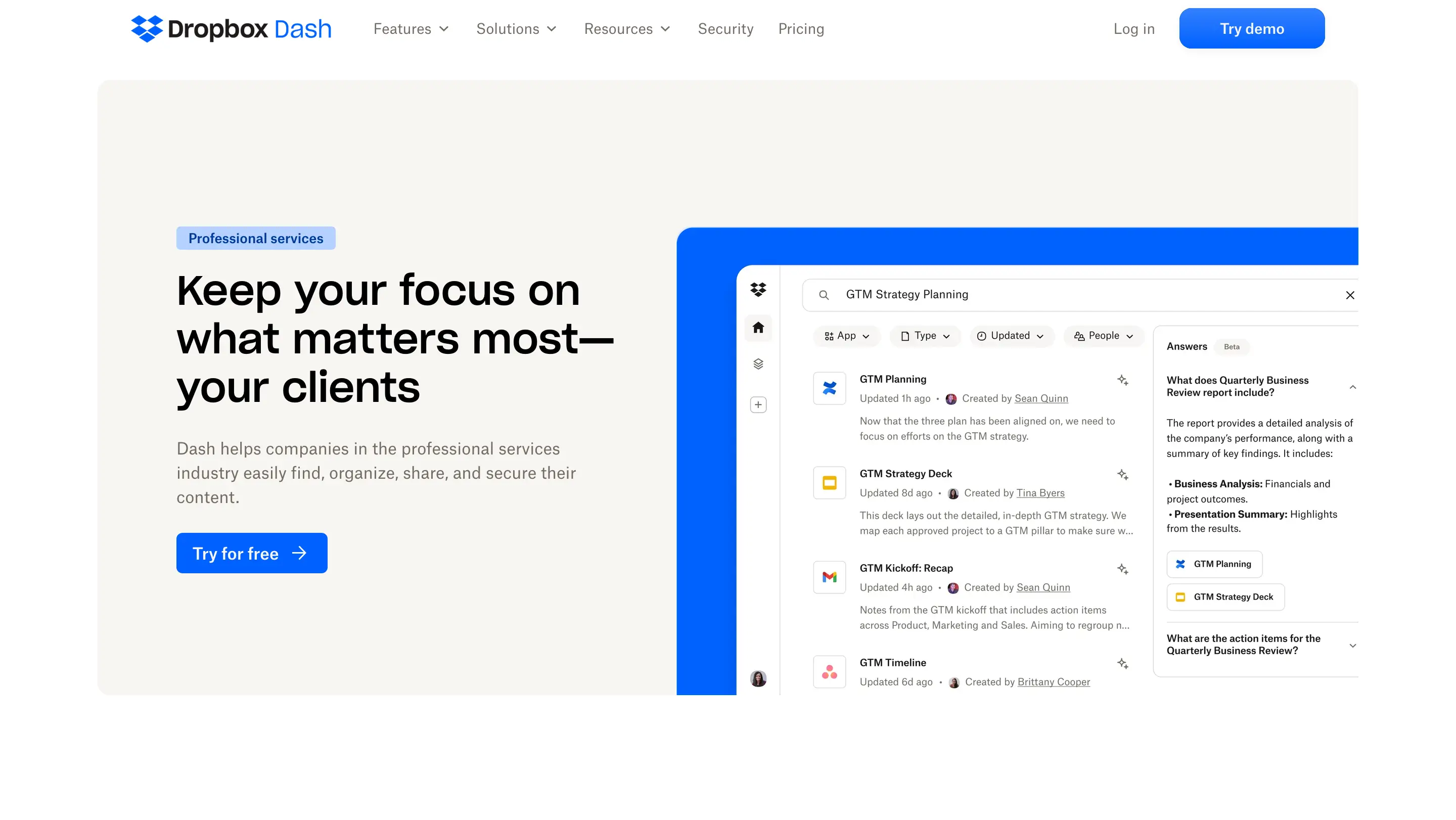 Dropbox Professional Services Hero Design