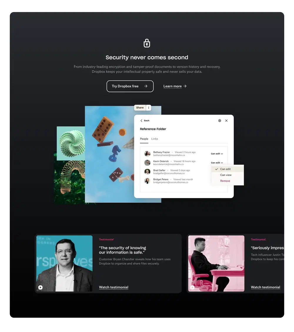 Dropbox Security Feature Design
