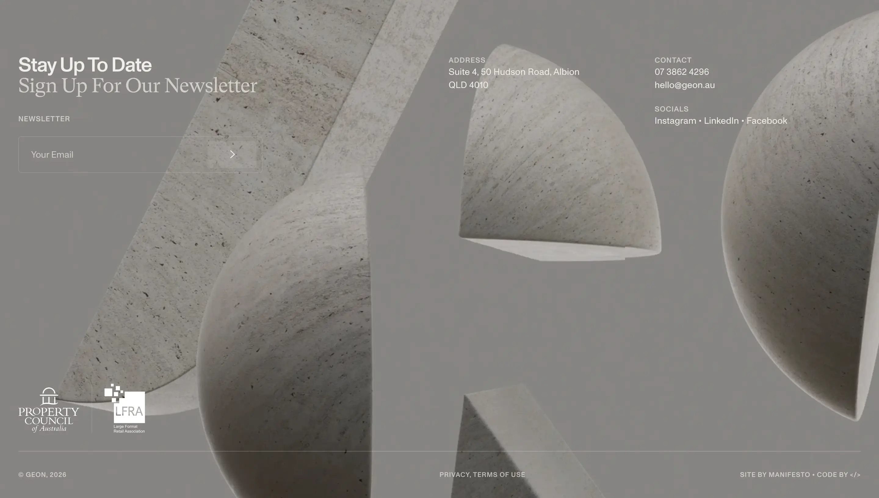 Geon Newsletter Footer Design