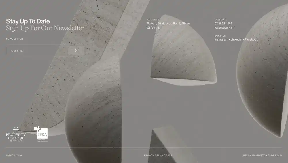 Geon Newsletter Footer Design