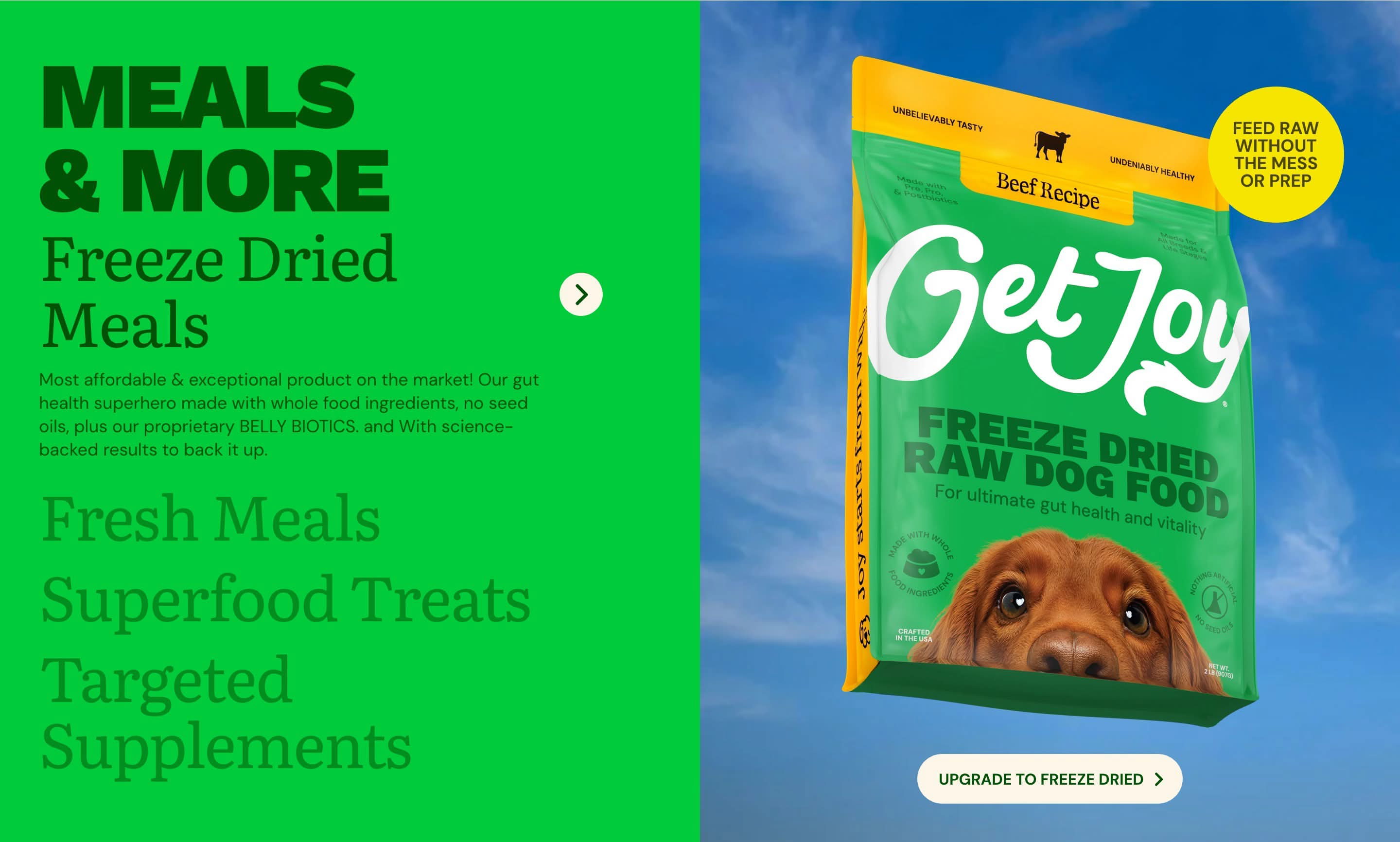 GetJoy Meals & More Showcase Design
