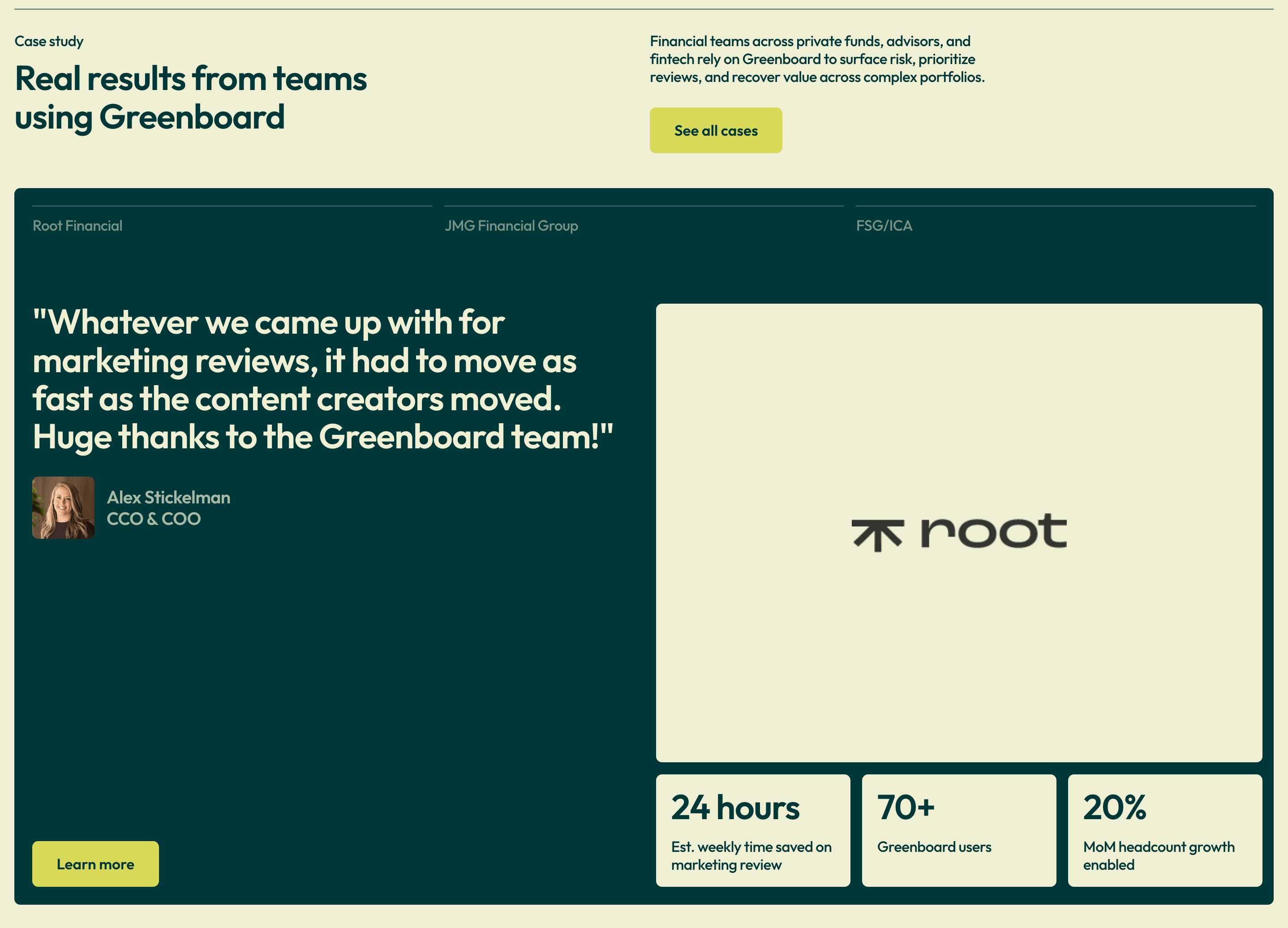Greenboard Case Study Testimonial Design