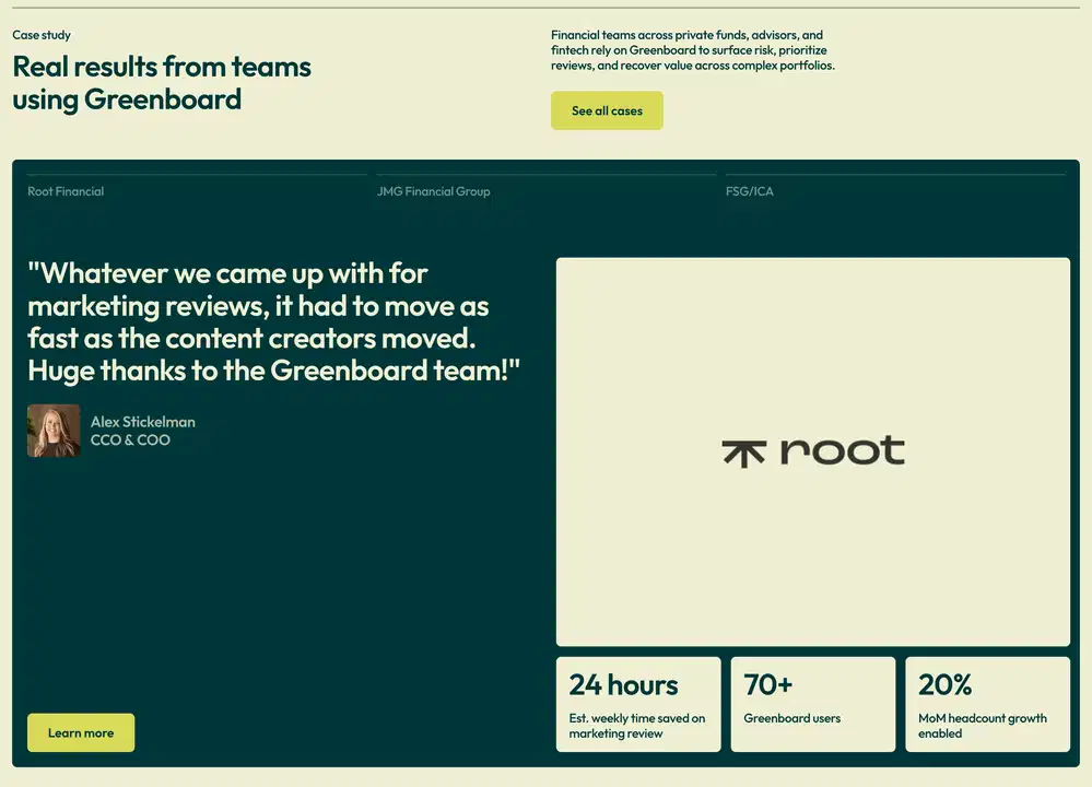 Greenboard Case Study Testimonial Design
