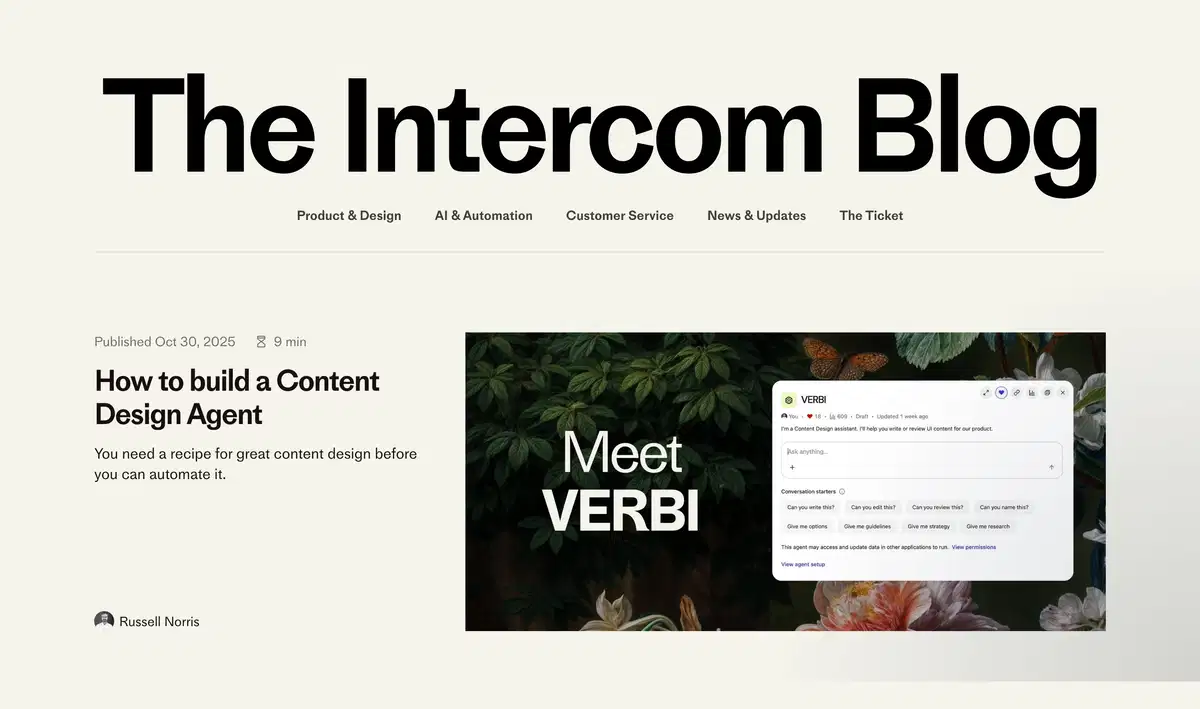 Intercom Blog Page Section Hero