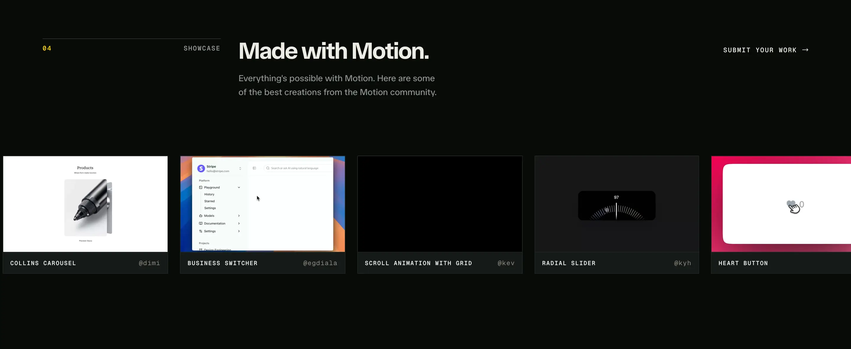 Motion Community Gallery Design
