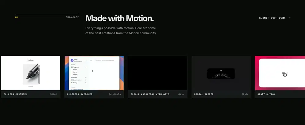 Motion Community Gallery Design