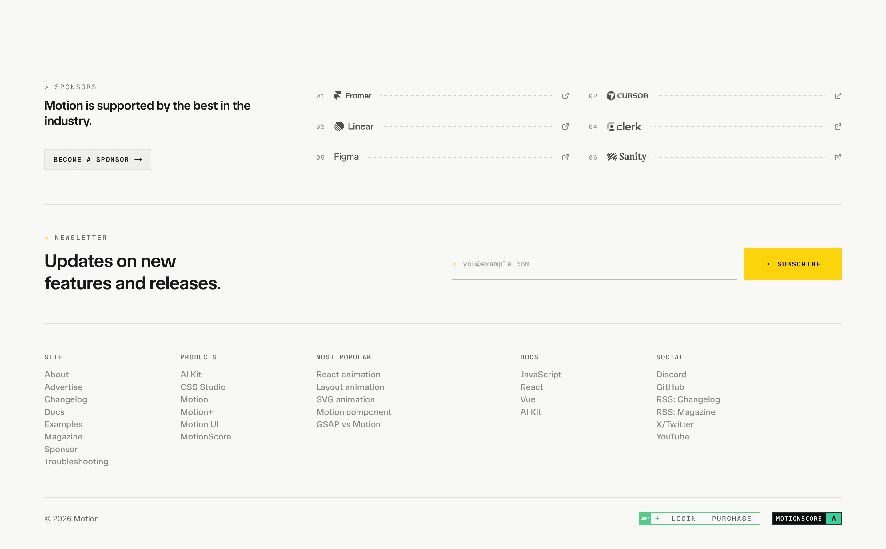 Motion Sponsors Footer Design