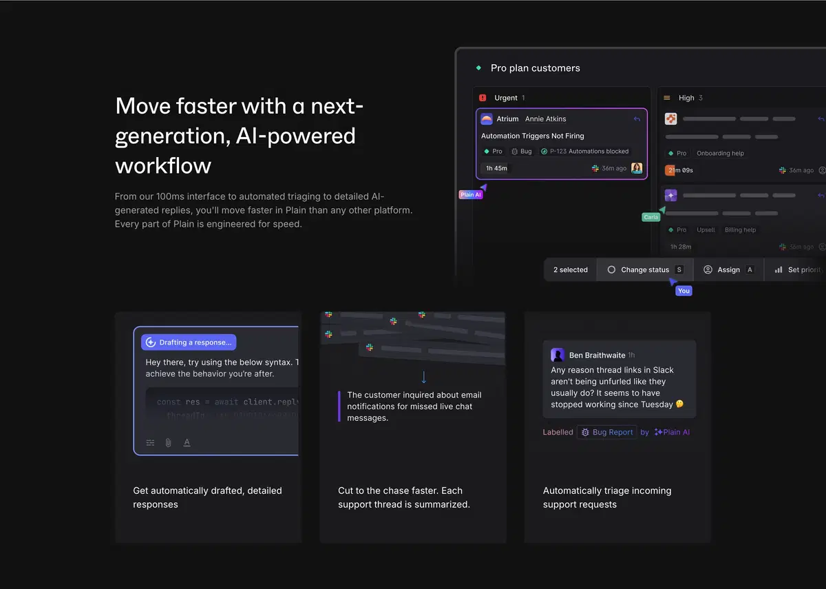 Plain Home Page Section. AI Powered Workflow
