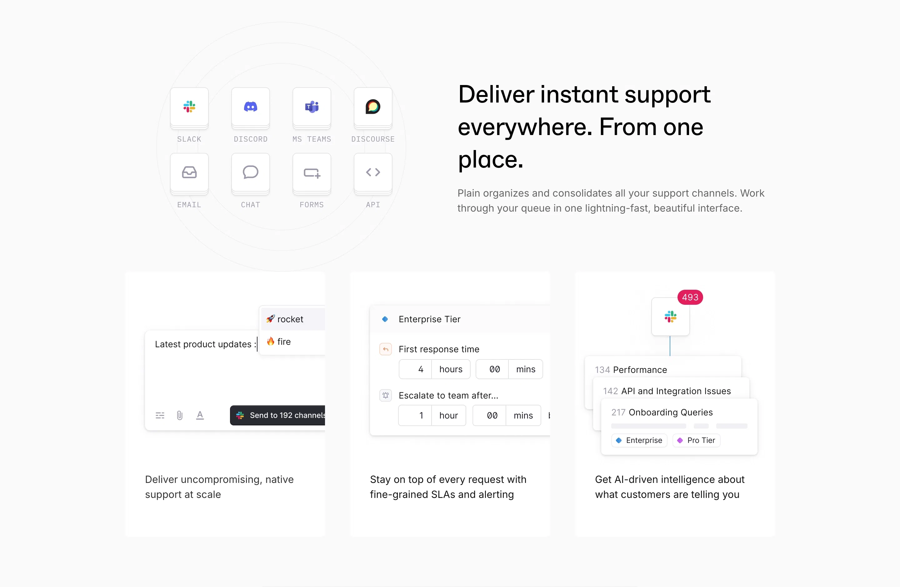 Plain Home Page Section Instant Support