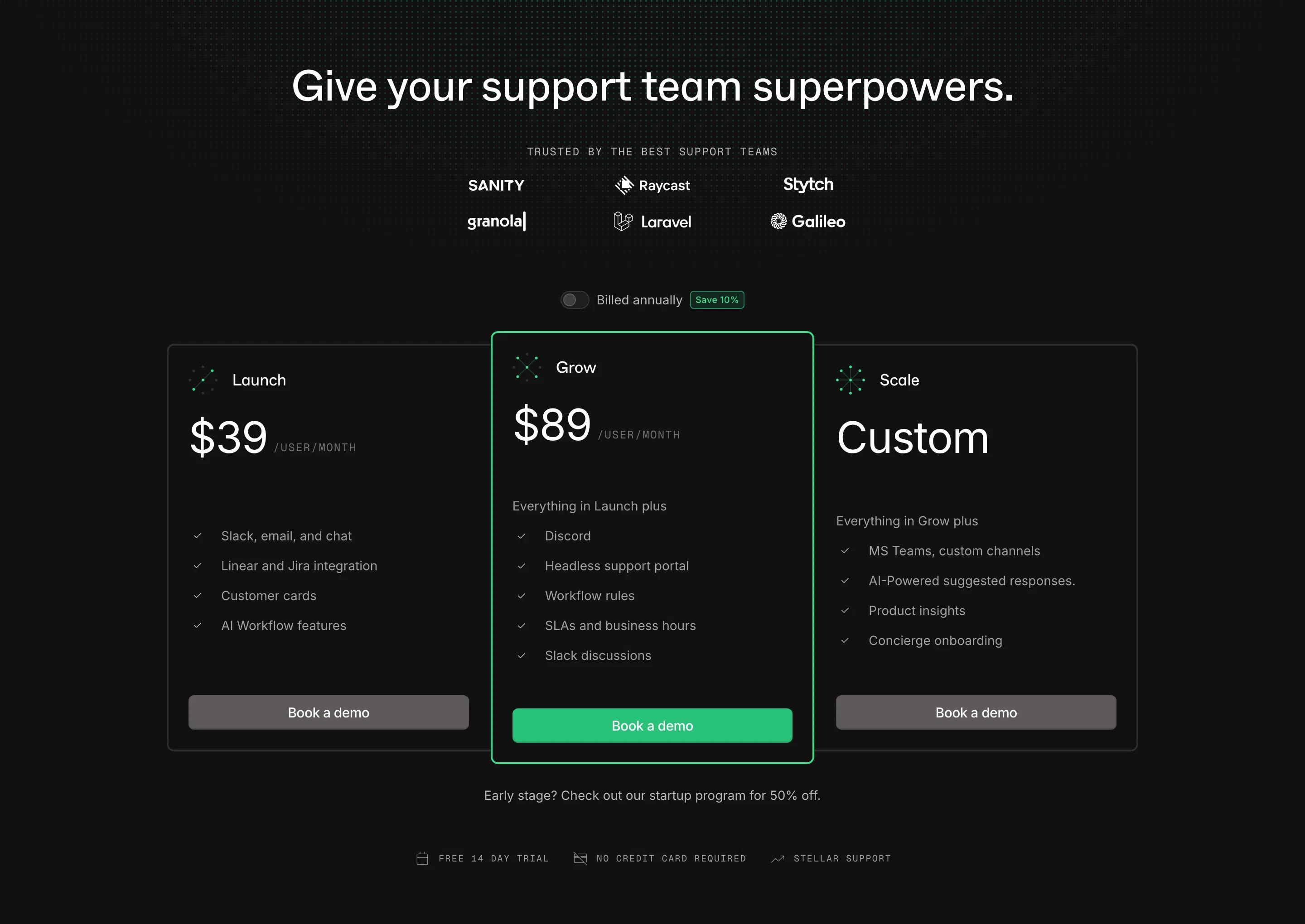 Plain Pricing Page Section Pricing