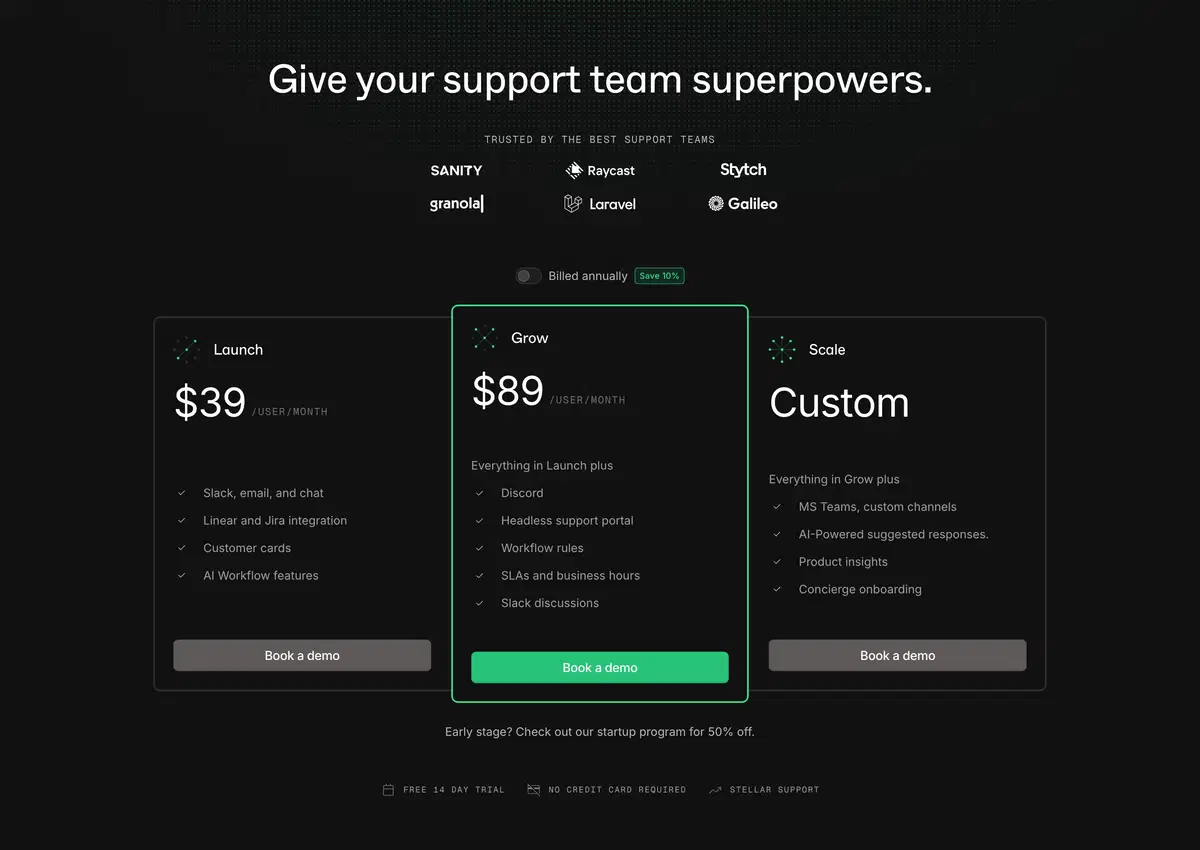 Plain Pricing Page Section Pricing