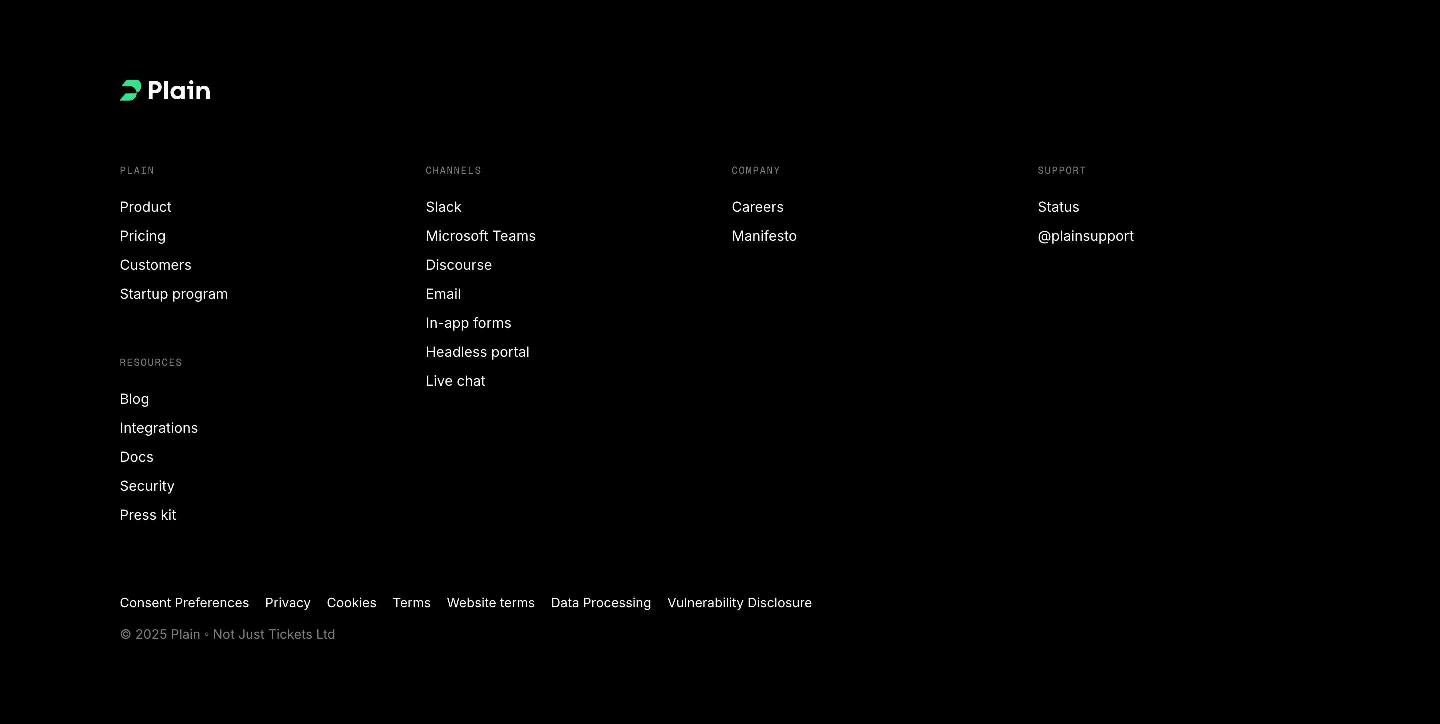 Plain Section Footer