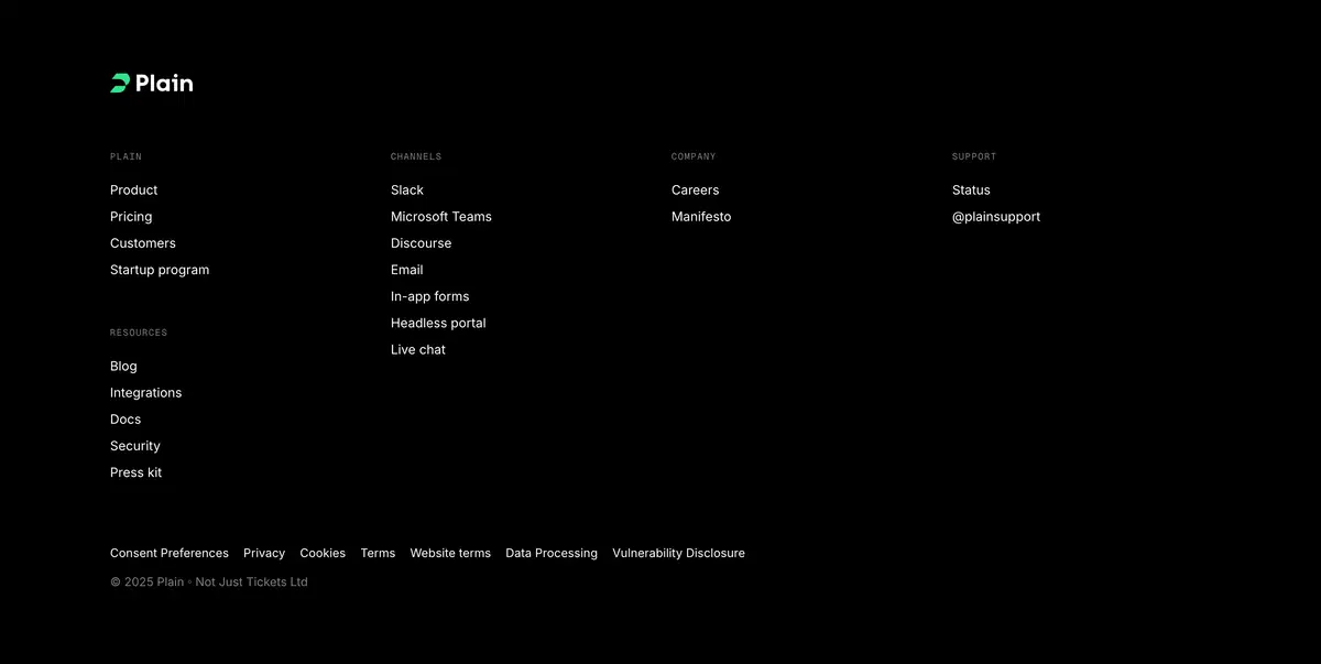 Plain Section Footer