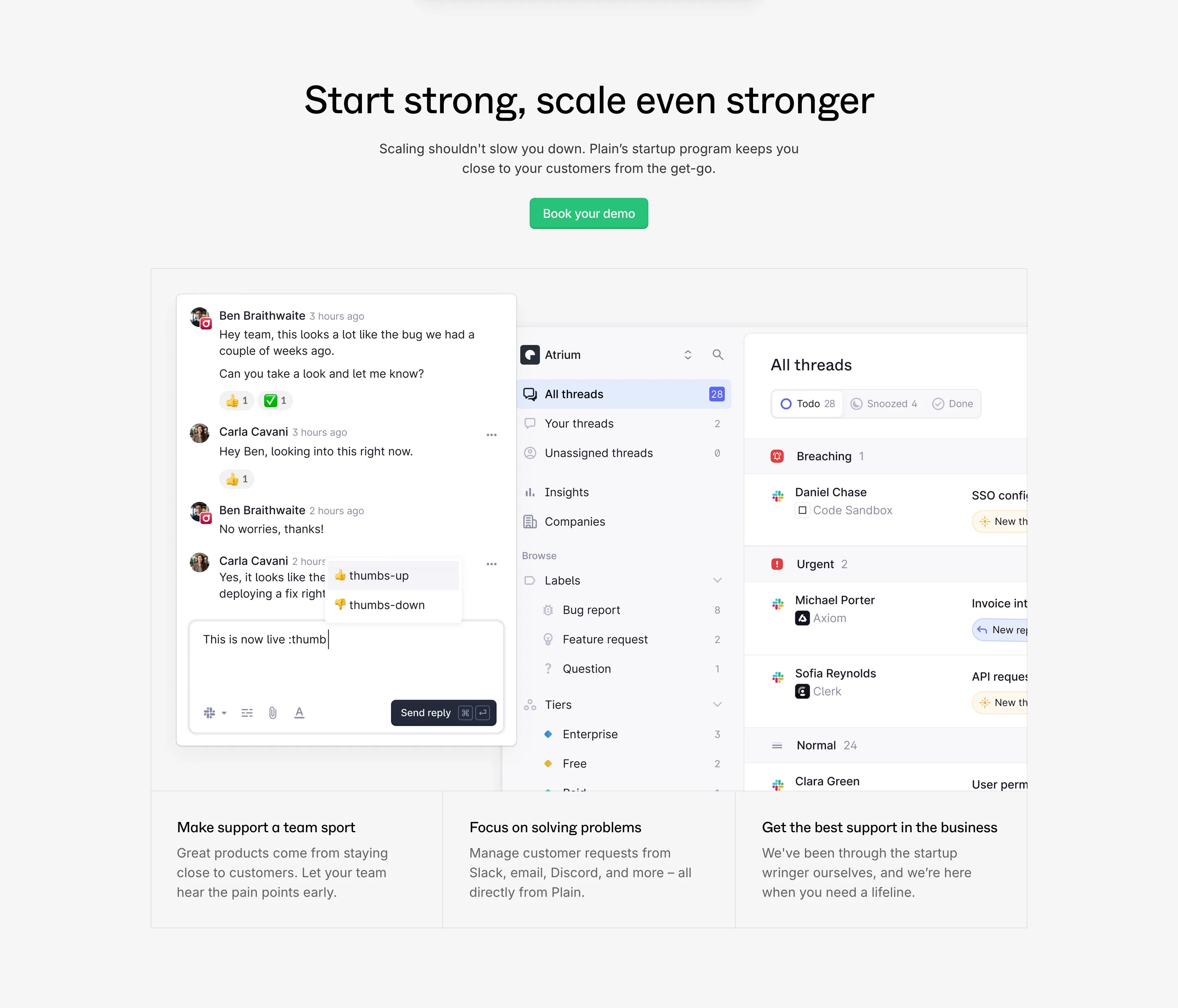 Plain Startups Page Section CTA
