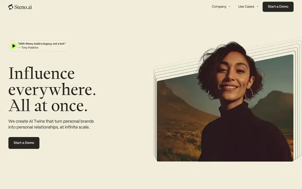 Steno Influence Hero Design