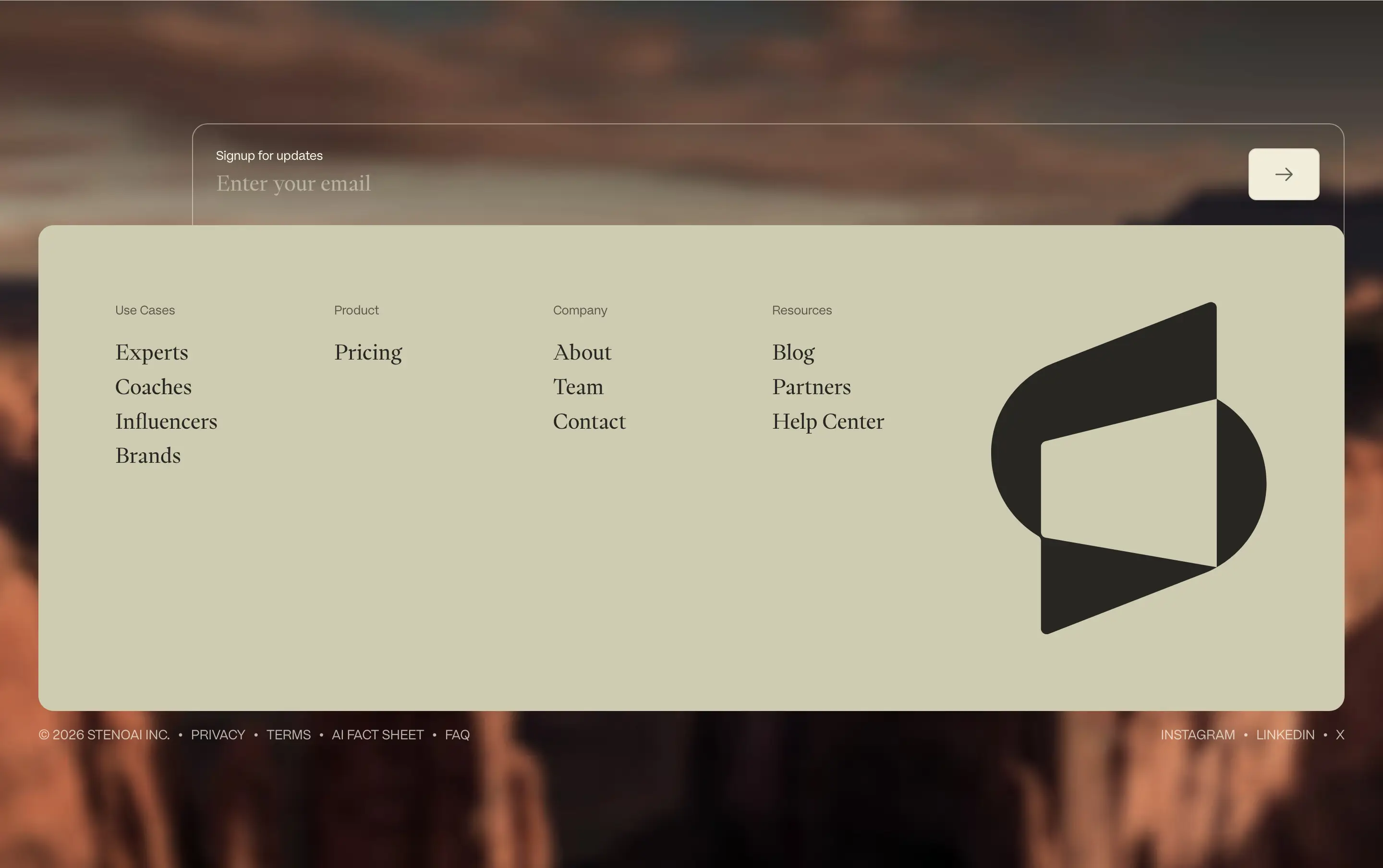 Steno Updates Signup Form Design