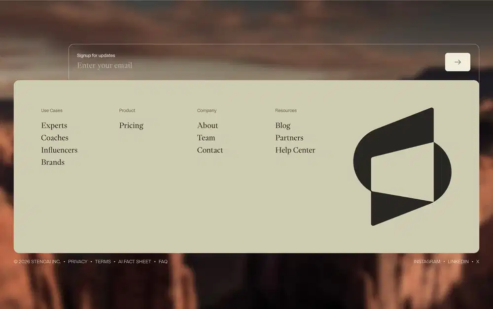 Steno Updates Signup Form Design