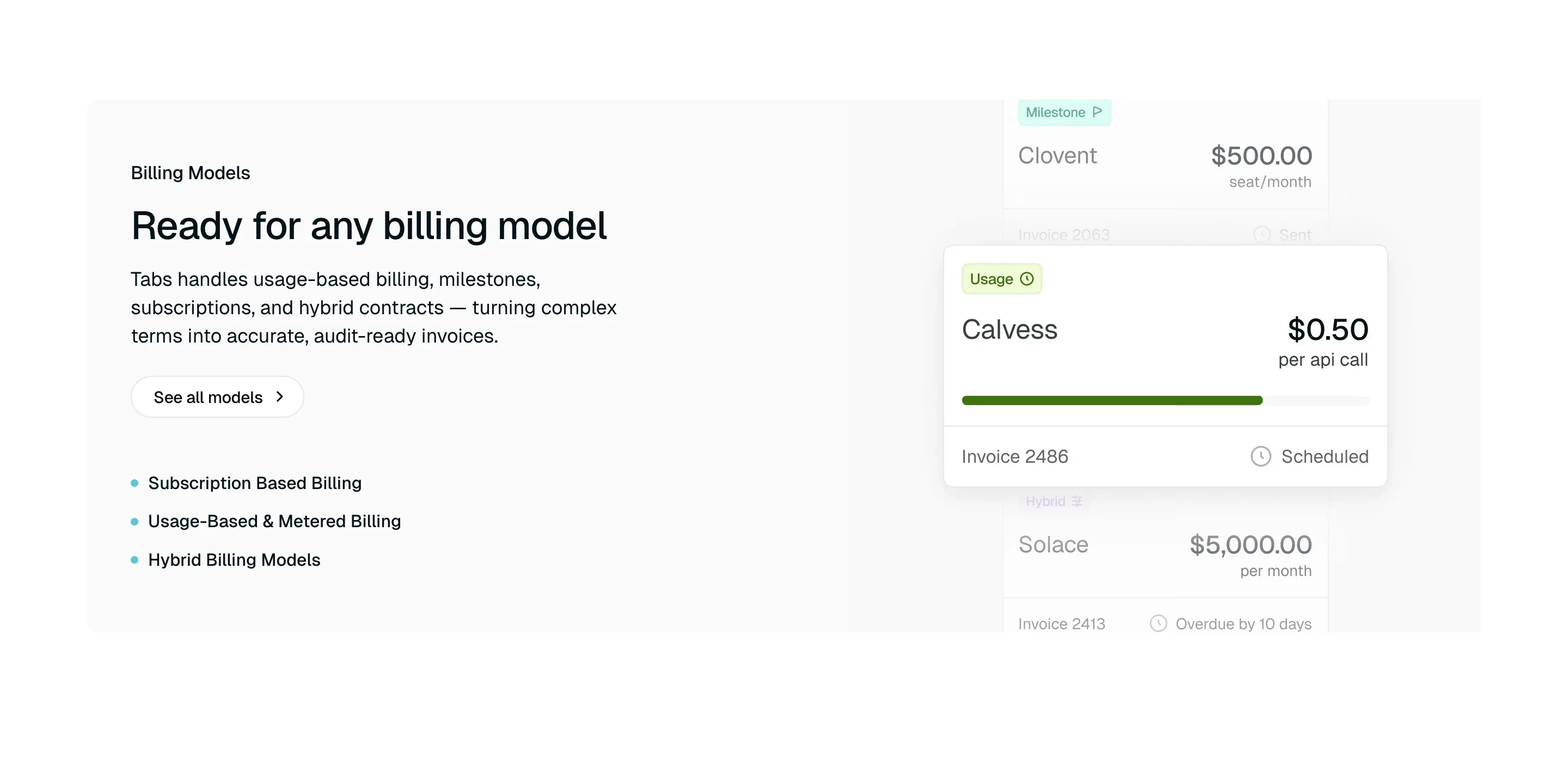 Tabs Billing Feature Design