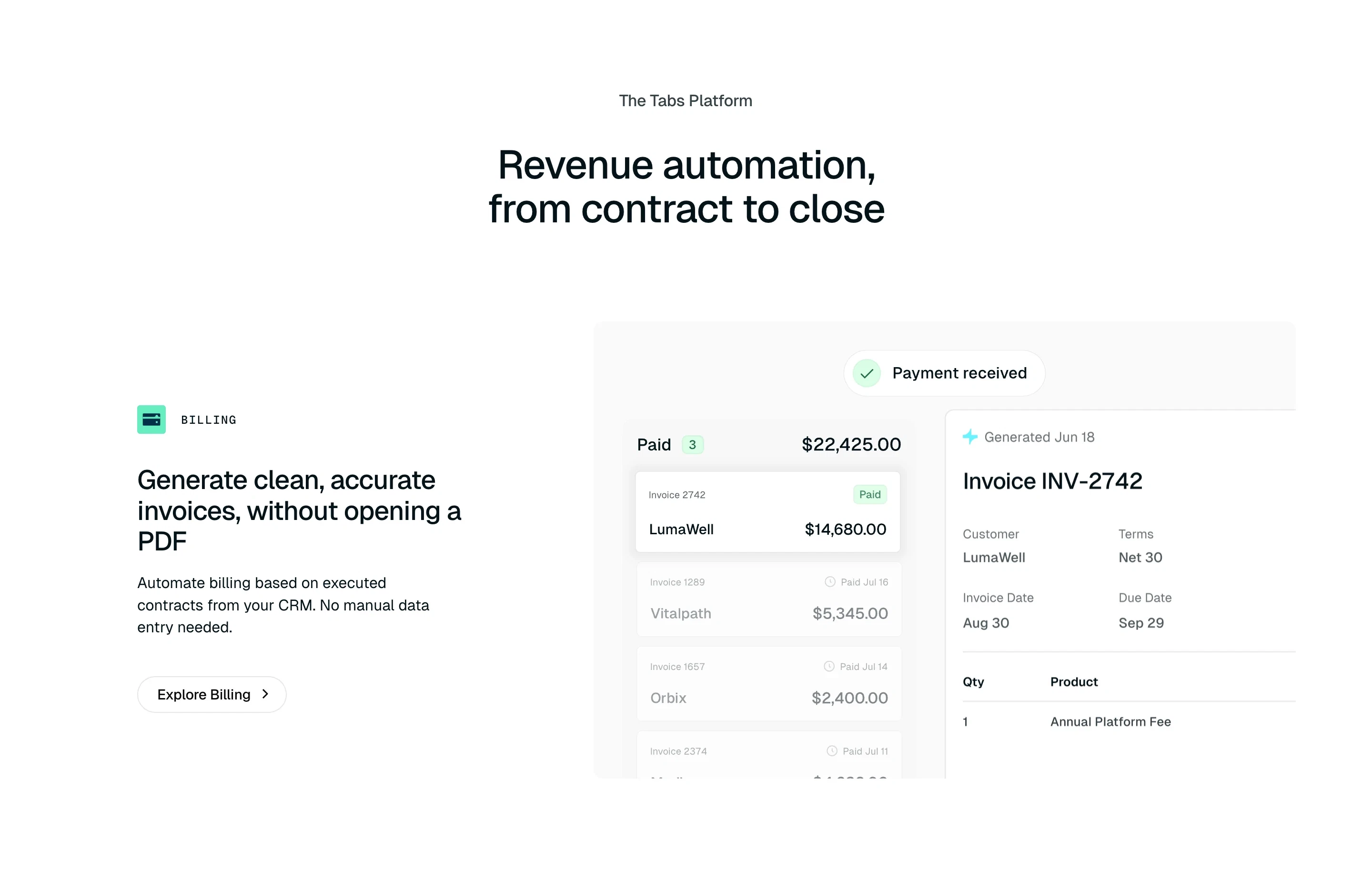 Tabs Revenue Automation Feature Design