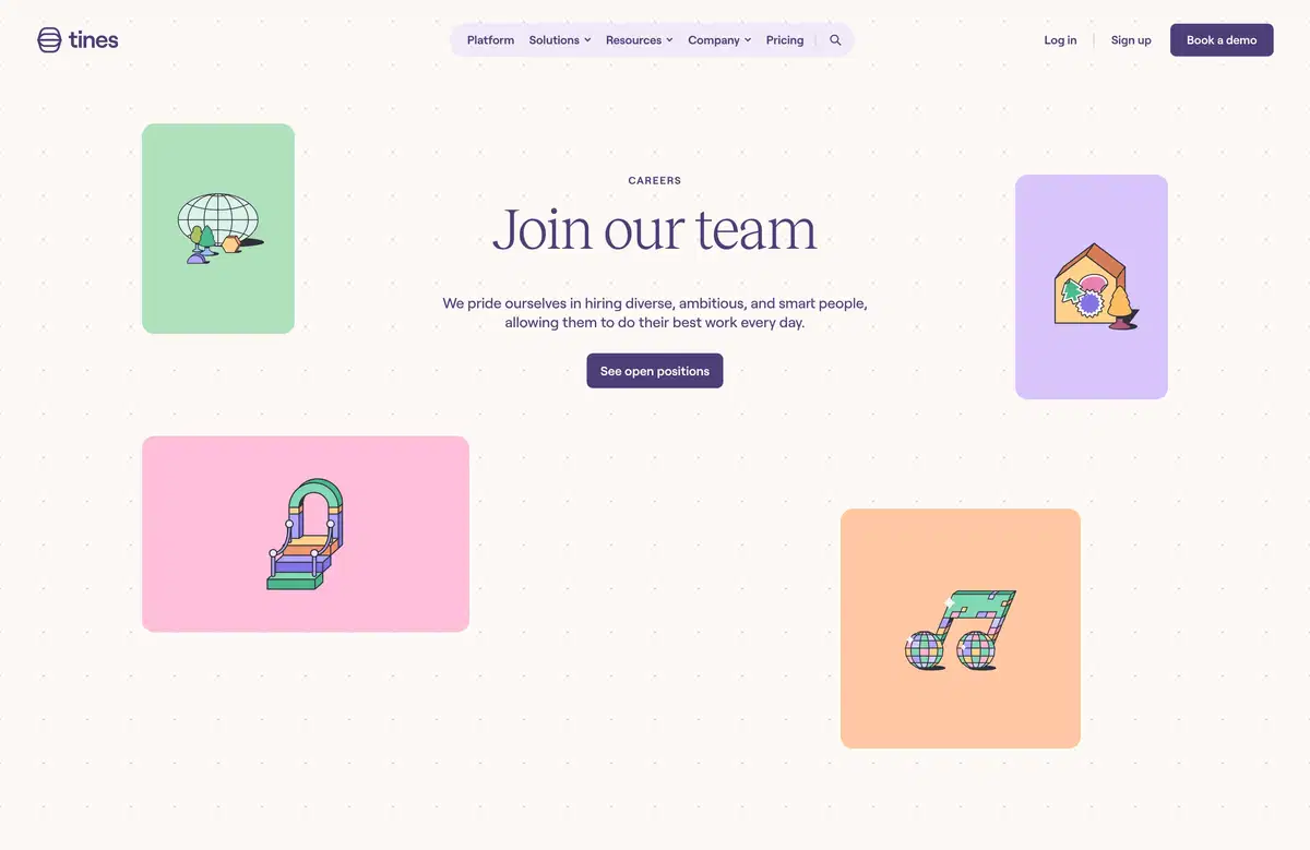 Tines Career Page Hero Section