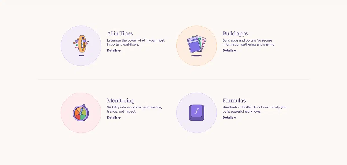 Tines Platform Page Features