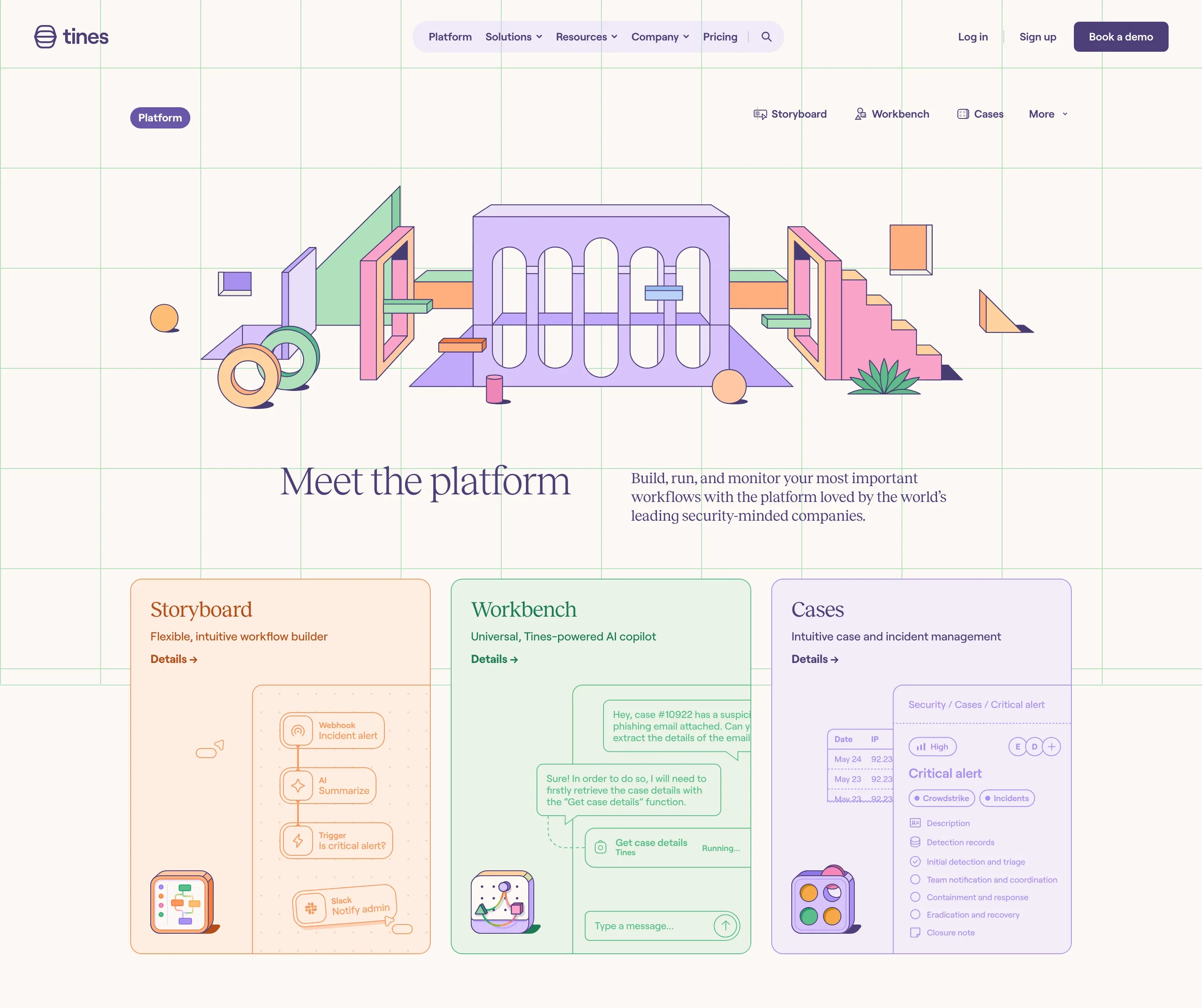 Tines Platform Page Hero Section
