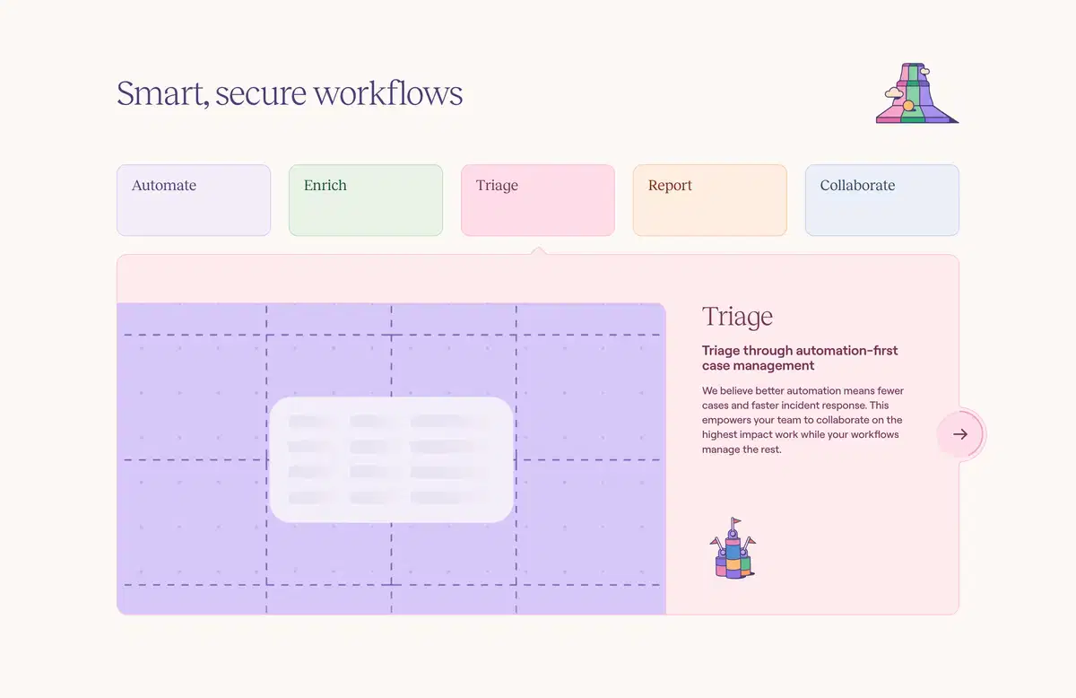 Tines Security Page Features Section