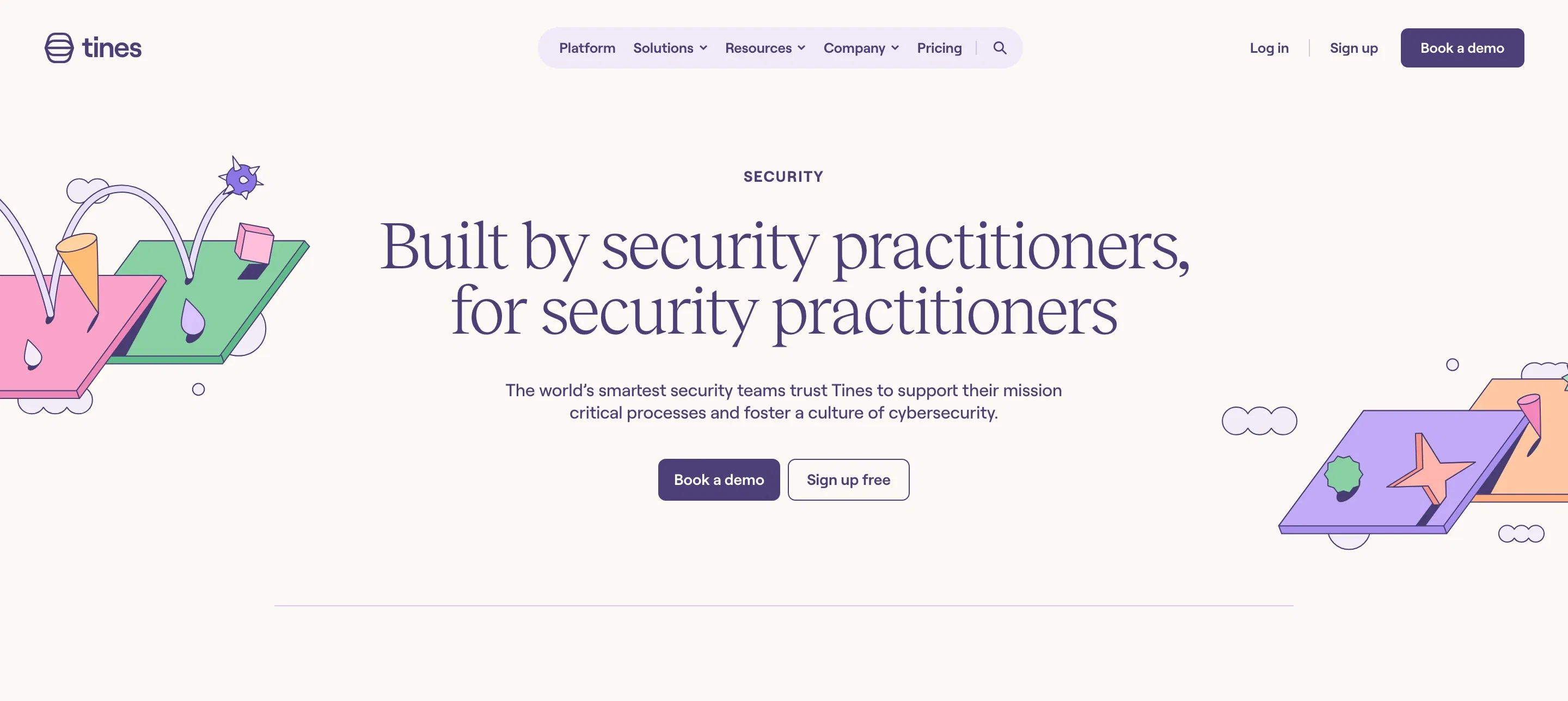 Tines Security Page Hero Section