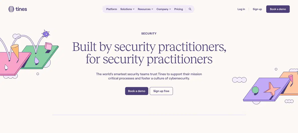 Tines Security Page Hero Section
