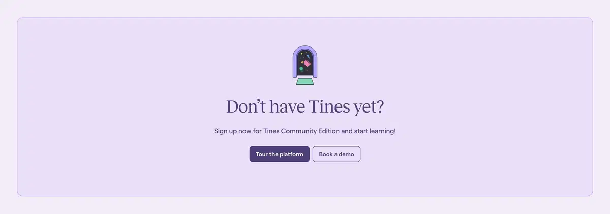 Tines University Page CTA Section