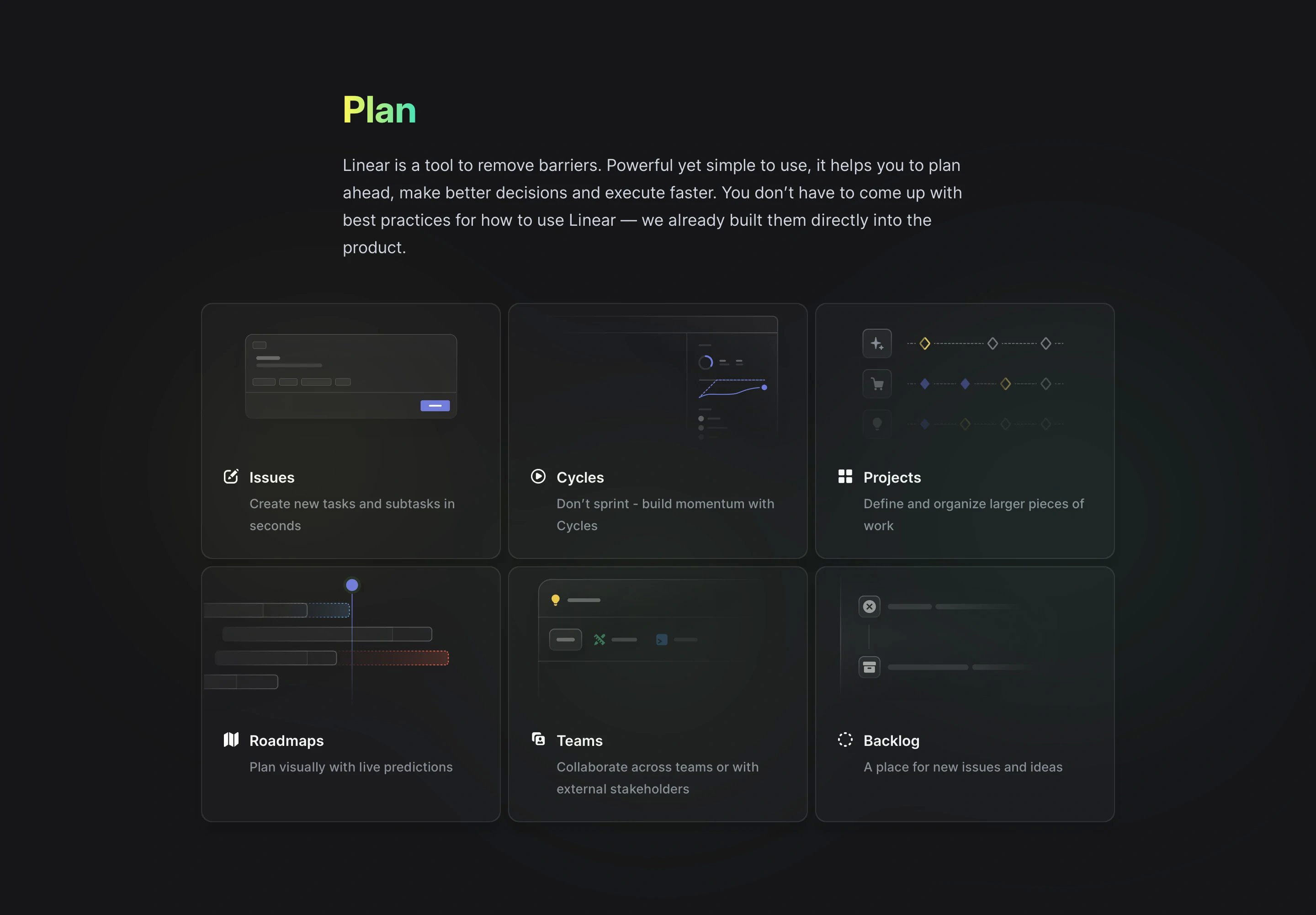 Linear Feature Page Section Hero