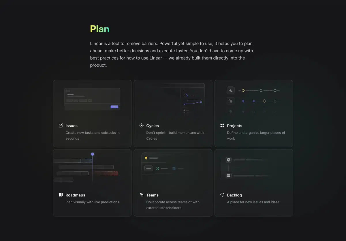 Linear Feature Page Section Hero